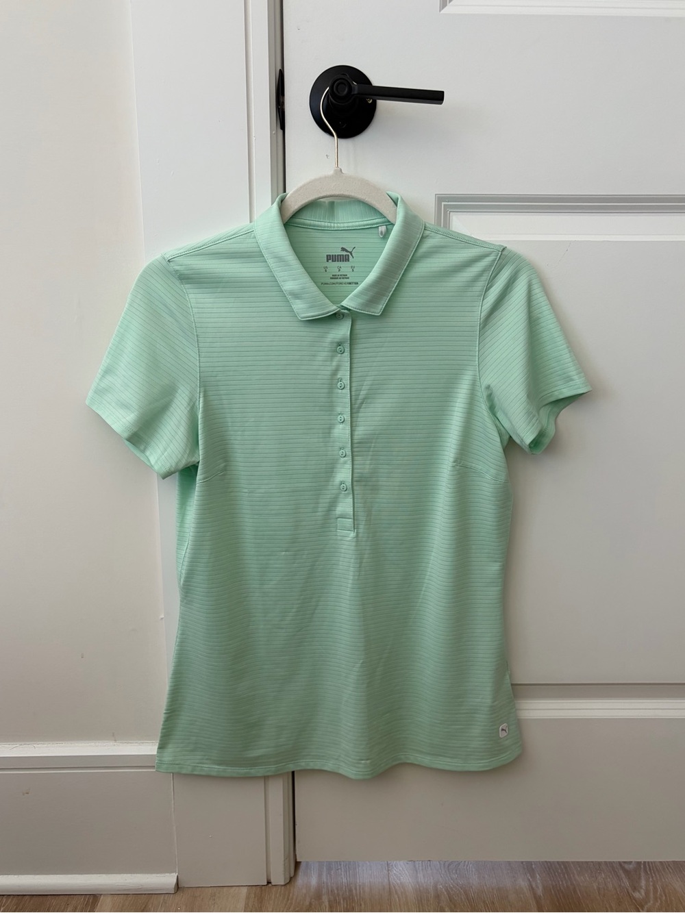 Puma Women’s Light Green Mint Golf Polo Collared Short Sleeve Shirt Small